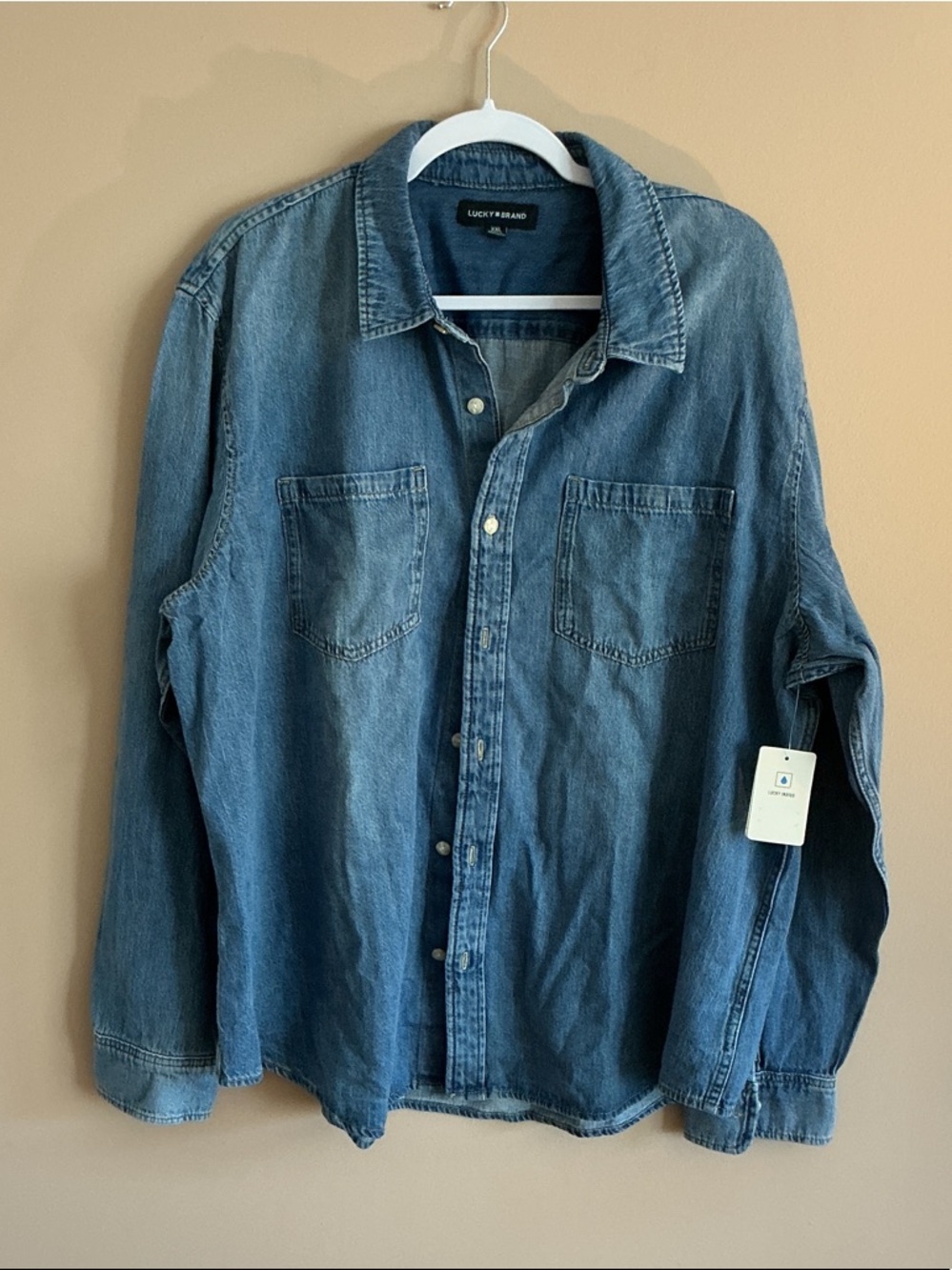 Lucky Brand Washed Blue Denim Shirt Jacket